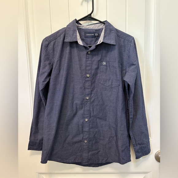 Calvin Klein Jeans Navy Casual Button Down Shirt. Boys size Large 14-16 - Picture 1 of 9